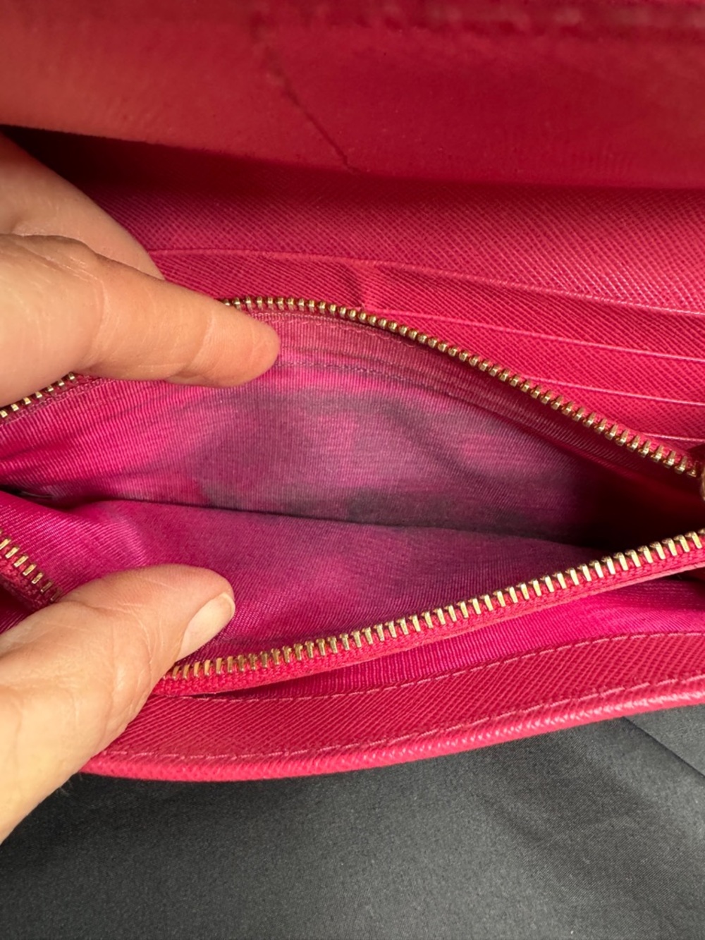 Prada Pink Saffiano Fiocco Continental Bow with Gold Logo Wallet - Picture 14 of 16